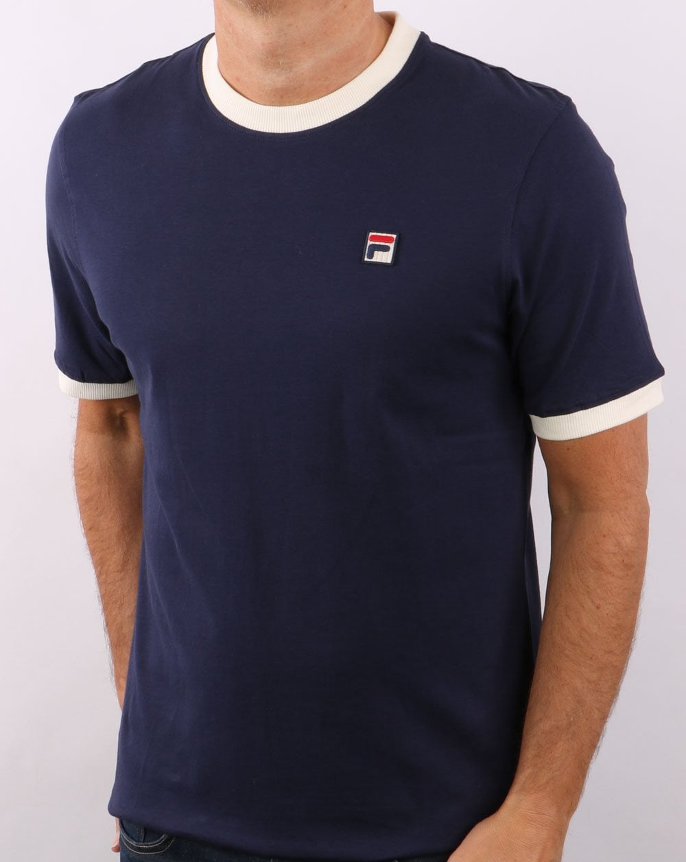 Fila Vintage Ringer T-Shirt Marineblau/Creme
