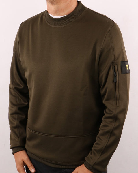 Lyle And Scott Tricot Crew Neck Sweatshirt Olive