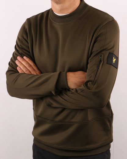 Lyle And Scott Tricot Sweatshirt mit Rundhalsausschnitt in Olivgrün