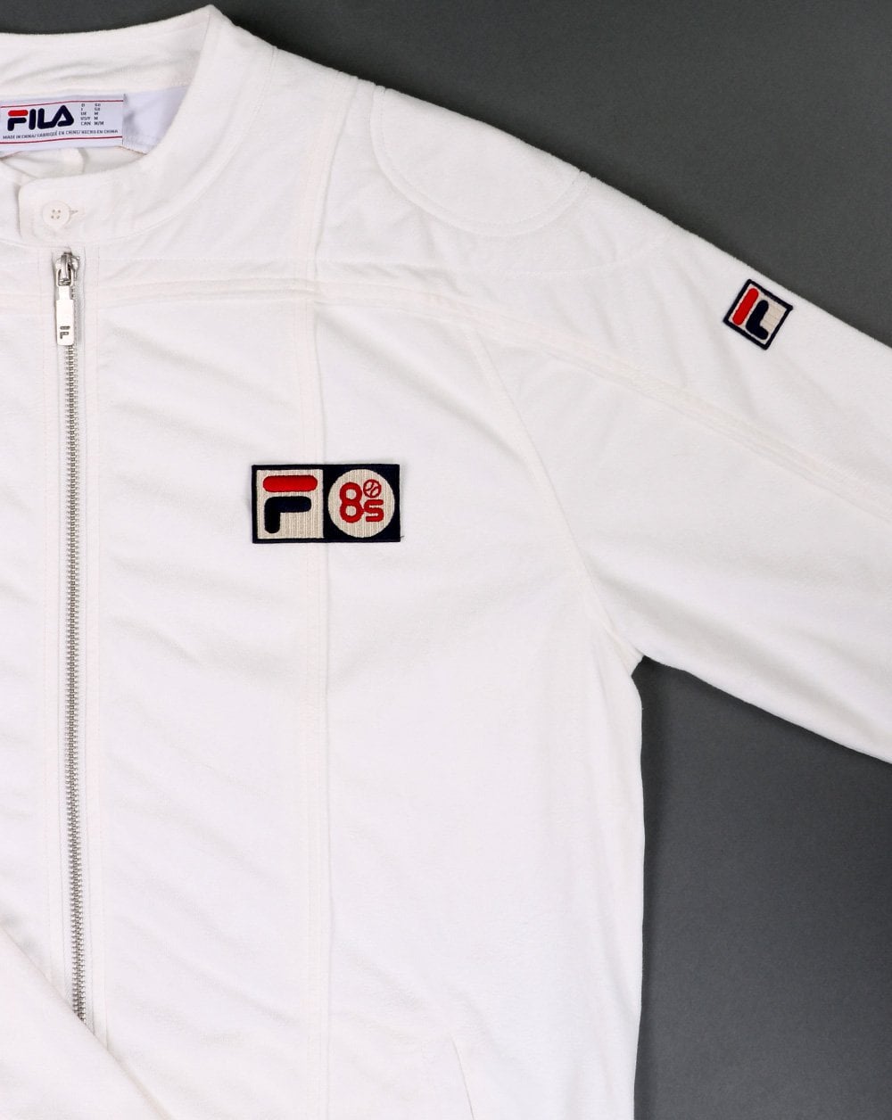 Fila Vintage – Terrinda Mk3 Pro – Trainingsjacke mit Badge – Eisweiß
