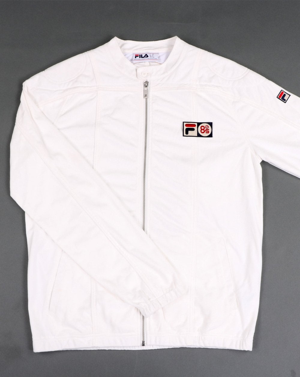 Fila Vintage – Terrinda Mk3 Pro – Trainingsjacke mit Badge – Eisweiß