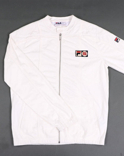 Fila Vintage – Terrinda Mk3 Pro – Trainingsjacke mit Badge – Eisweiß