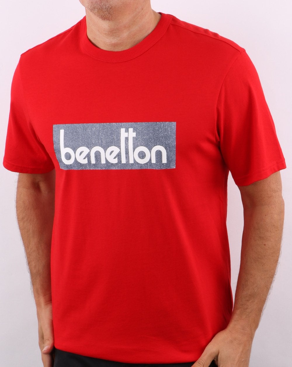 Benetton Klassisches Logo-T-Shirt Rot