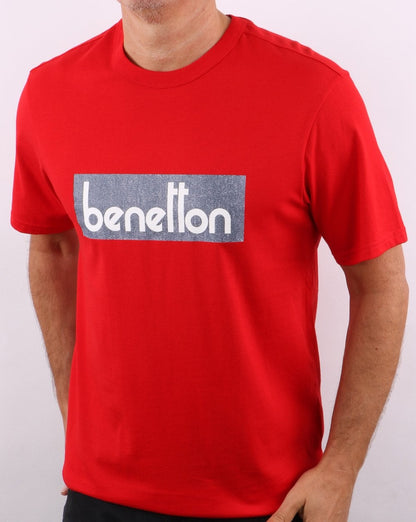 Benetton Klassisches Logo-T-Shirt Rot