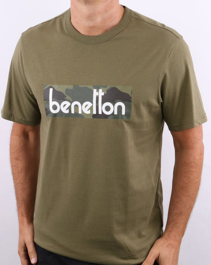 Benetton Classic Logo T-Shirt Khaki/Camo