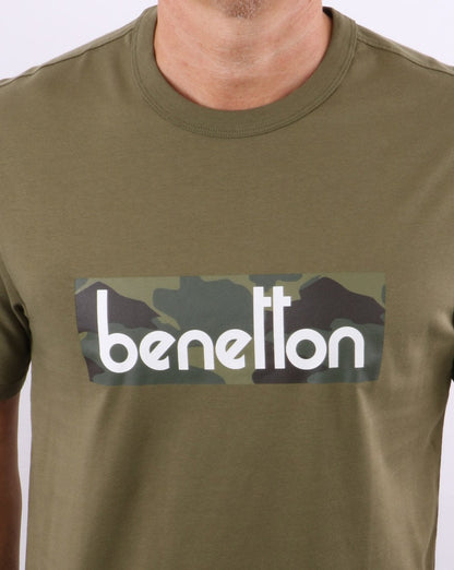 Benetton Classic Logo T-Shirt Khaki/Camo