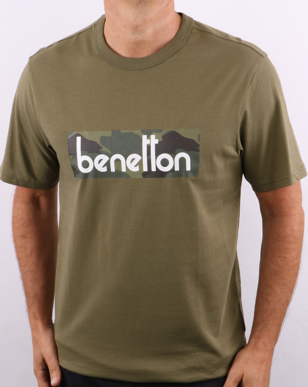 Benetton Classic Logo T-Shirt Khaki/Camo