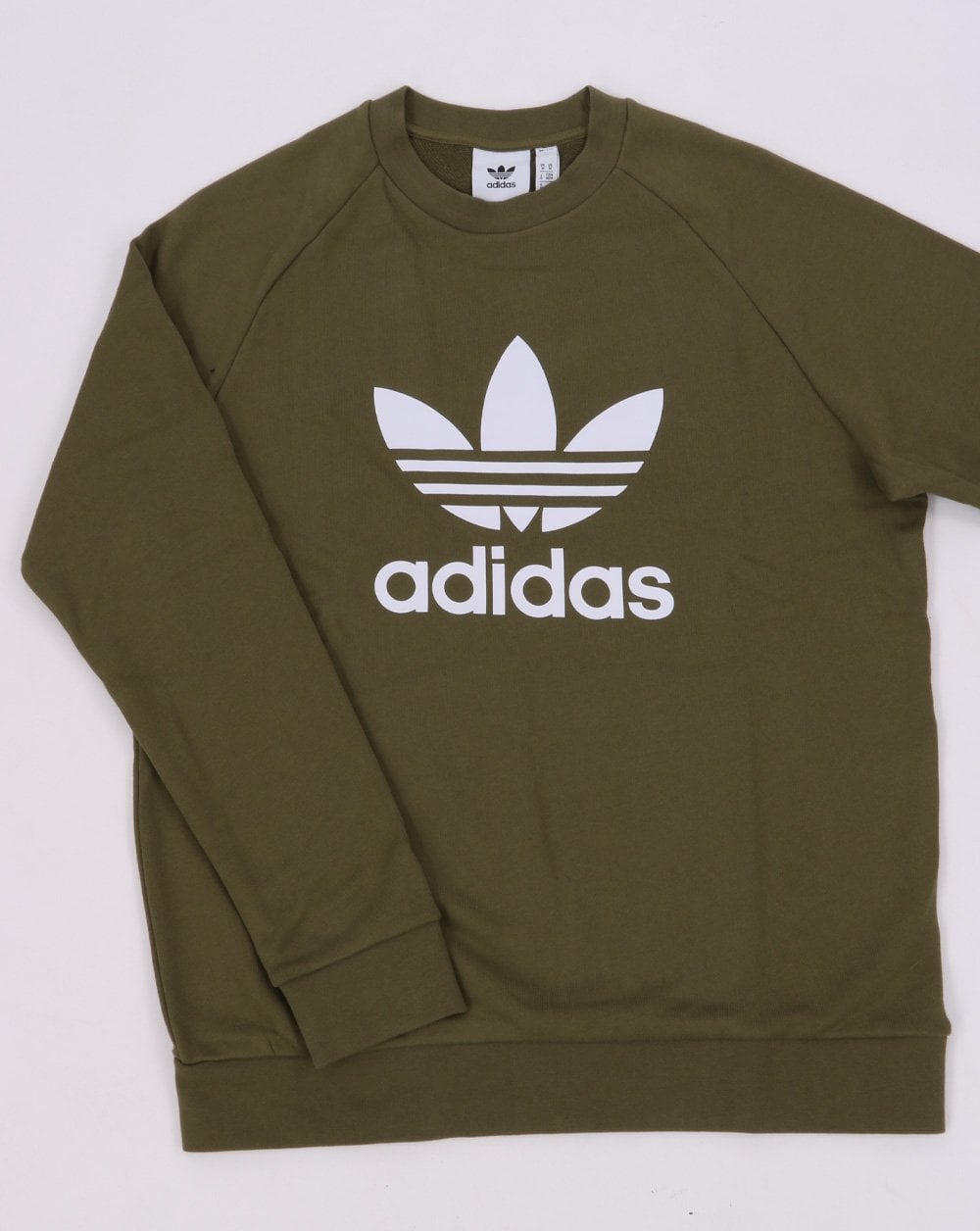 Adidas Originals – Trefoil – Rundhals-Sweatshirt in Khaki