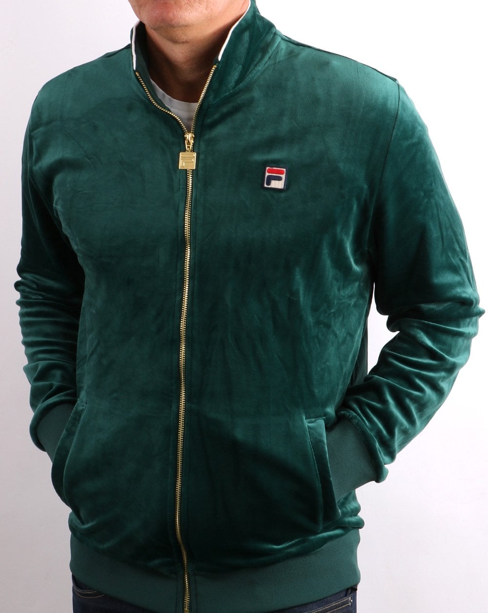 Fila Vintage Velours Trainingsjacke Grün