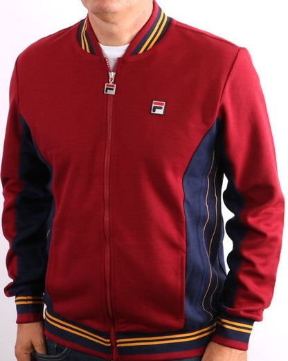 Fila Vintage Mk1 Settanta Trainingsjacke Dunkelrot/Marineblau
