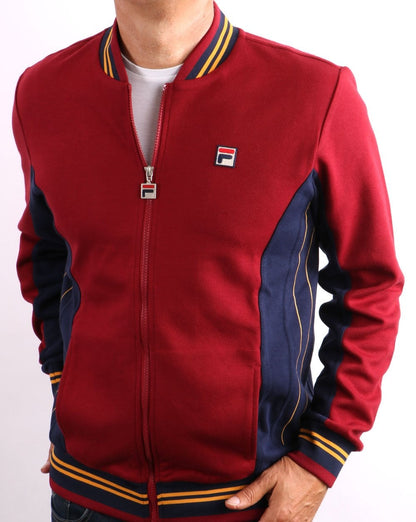 Fila Vintage Mk1 Settanta Trainingsjacke Dunkelrot/Marineblau