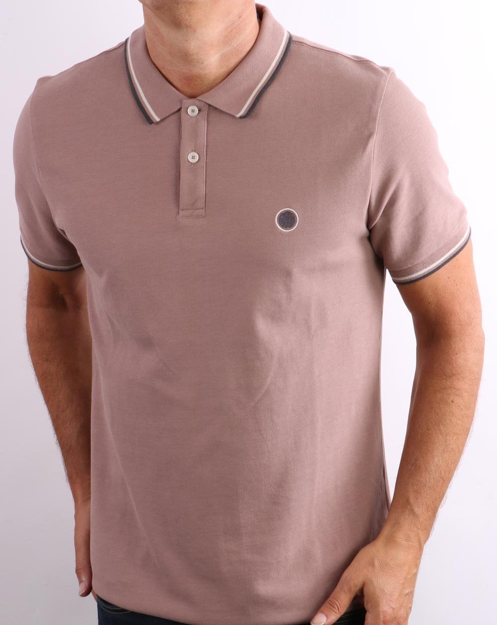 Pretty Green Tipped Polo Dusk Pink