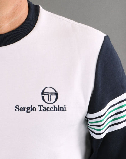 Sergio Tacchini Wilander Crew Sweatshirt Weiß/Marineblau/Grün