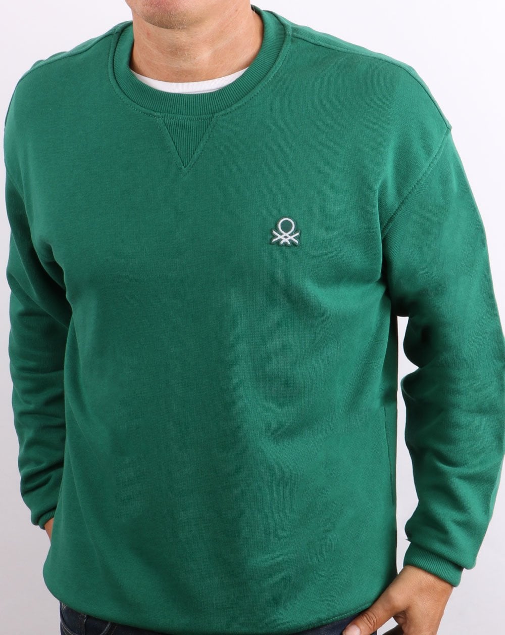 Benetton Logo Sweatshirt Waldgrün