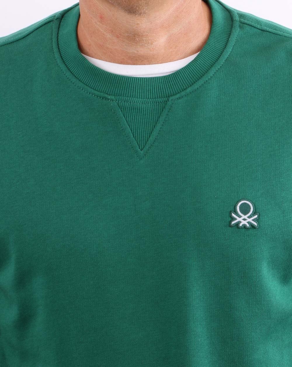 Benetton Logo Sweatshirt Waldgrün