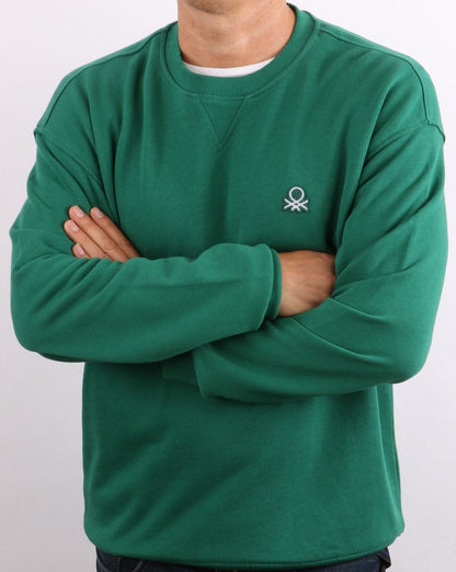 Benetton Logo Sweatshirt Waldgrün