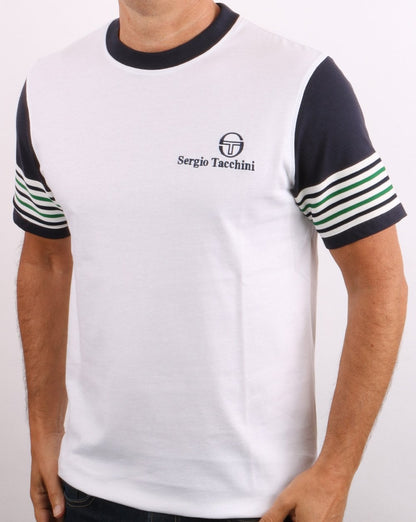 Sergio Tacchini Lawrence T-Shirt Weiß/Marineblau/Grün