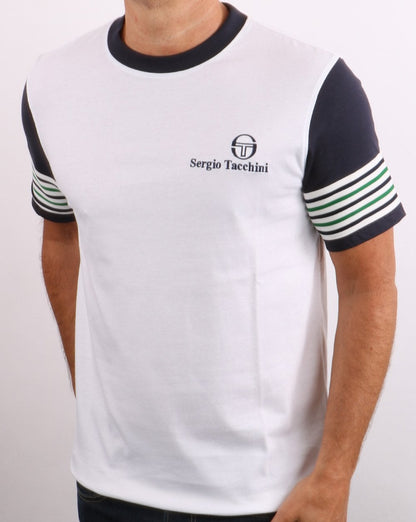Sergio Tacchini Lawrence T-Shirt Weiß/Marineblau/Grün