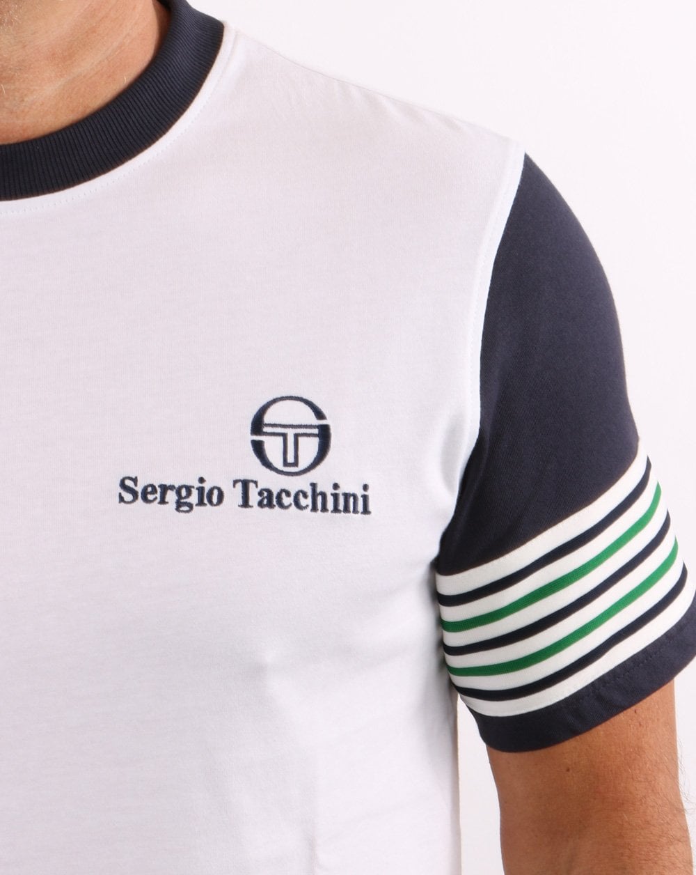 Sergio Tacchini Lawrence T-Shirt Weiß/Marineblau/Grün