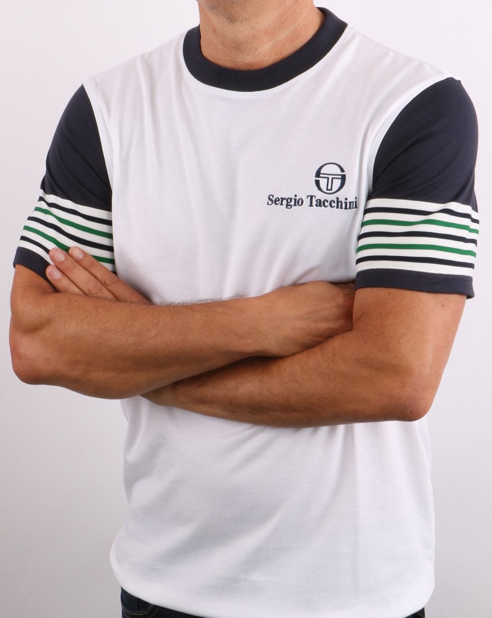 Sergio Tacchini Lawrence T-Shirt Weiß/Marineblau/Grün