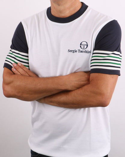 Sergio Tacchini Lawrence T-Shirt Weiß/Marineblau/Grün