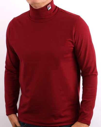 Fila Vintage Rollkragenpullover Dunkelrot