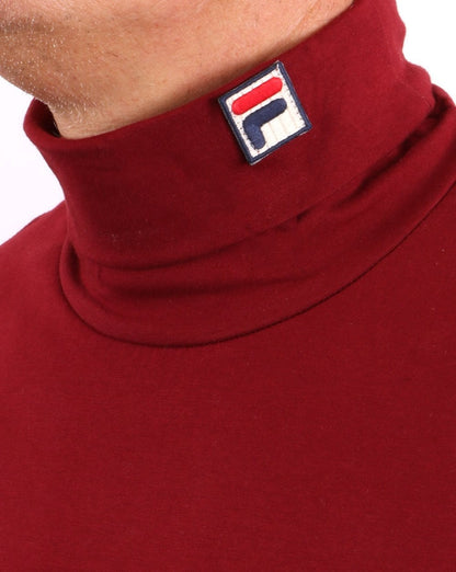 Fila Vintage Rollkragenpullover Dunkelrot