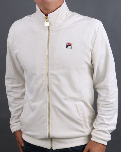 Fila Vintage Velours-Trainingsjacke Creme
