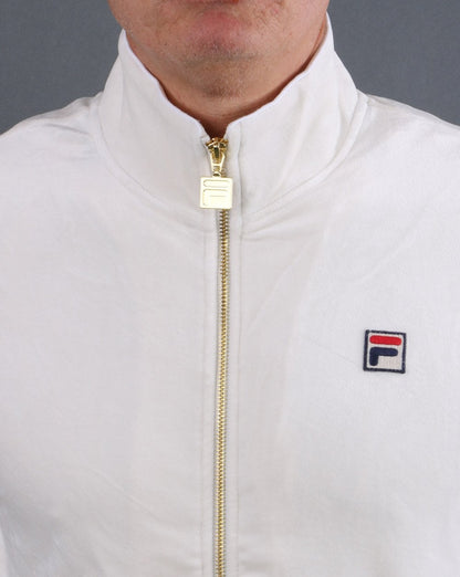 Fila Vintage Velours-Trainingsjacke Creme