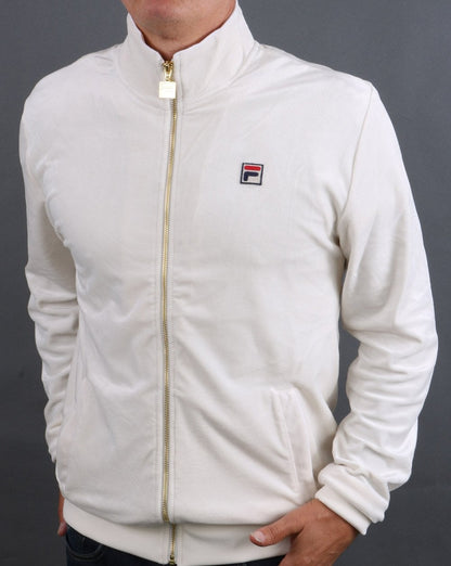 Fila Vintage Velours-Trainingsjacke Creme