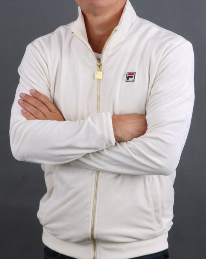 Fila Vintage Velours-Trainingsjacke Creme