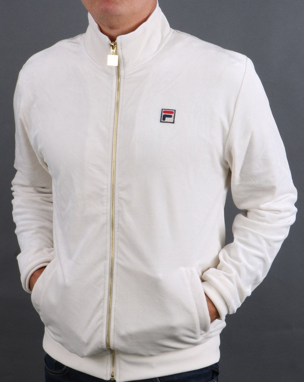 Fila Vintage Velour Track Top Cream