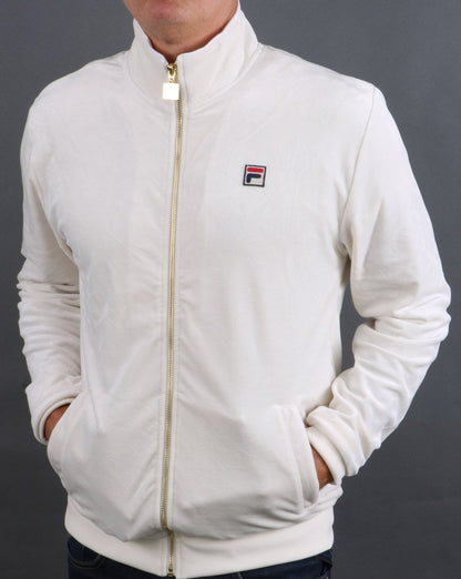 Fila Vintage Velours-Trainingsjacke Creme