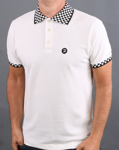 Trojan Checkerboard Poloshirt Off White