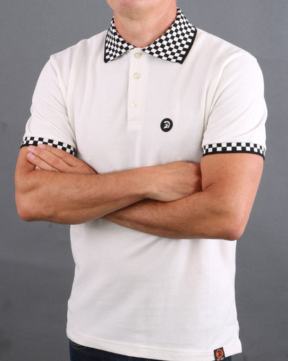 Trojan Checkerboard Poloshirt Off White