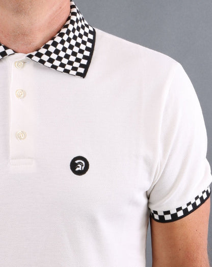 Trojan Checkerboard Poloshirt Off White