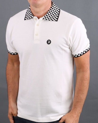 Trojan Checkerboard Poloshirt Off White