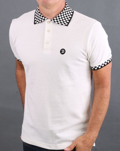 Trojan Checkerboard Poloshirt Off White