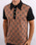 Ska & Soul Jacquard Knit Polo Tan/Black