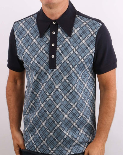 Ska &amp; Soul Jacquard-Strickpolo in Marineblau