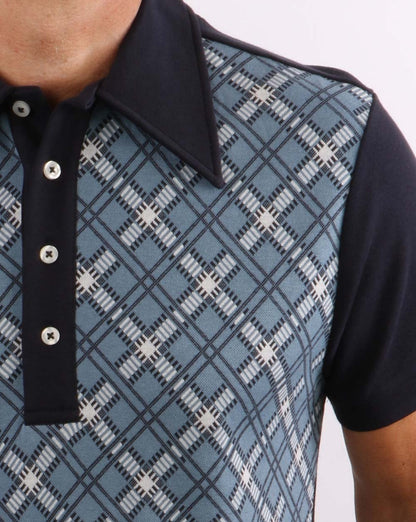 Ska &amp; Soul Jacquard-Strickpolo in Marineblau
