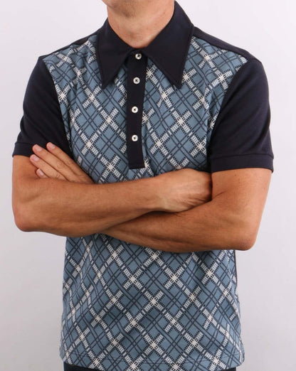 Ska &amp; Soul Jacquard-Strickpolo in Marineblau