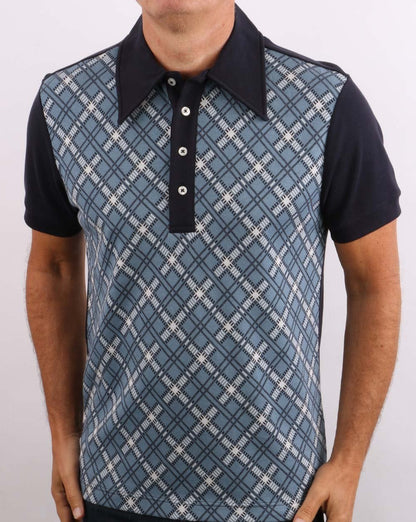 Ska &amp; Soul Jacquard-Strickpolo in Marineblau