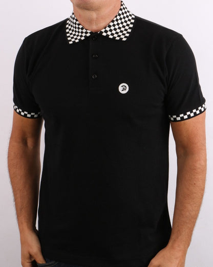 Trojan Checkerboard Poloshirt Schwarz
