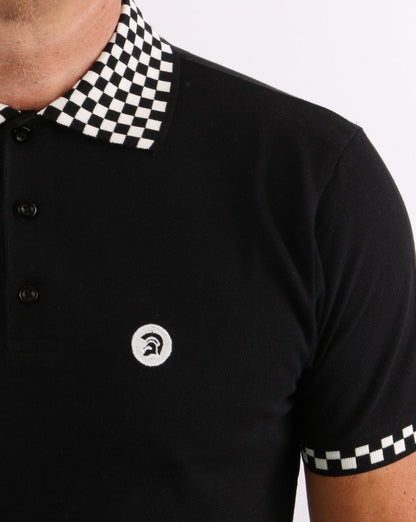 Trojan Checkerboard Poloshirt Schwarz