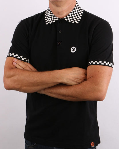 Trojan Checkerboard Poloshirt Schwarz
