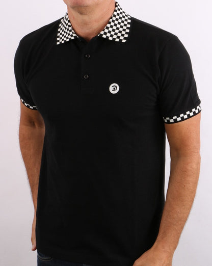 Trojan Checkerboard Poloshirt Schwarz