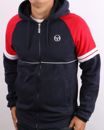Sergio Tacchini Orion Hoodie Marineblau/Rot/Weiß
