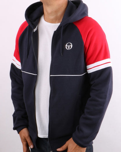 Sergio Tacchini Orion Hoodie Marineblau/Rot/Weiß