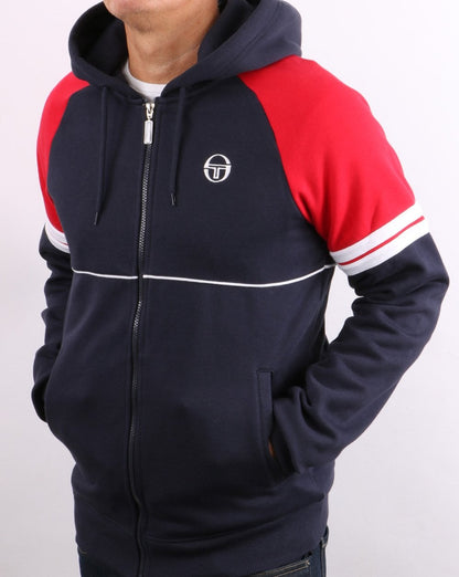 Sergio Tacchini Orion Hoodie Marineblau/Rot/Weiß